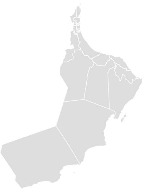 Color Blank Map of OMAN with Statistics