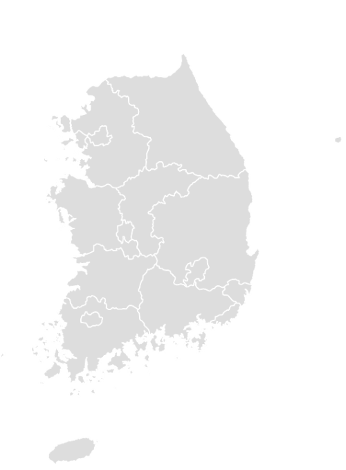 Color Blank Map of SOUTH_KOREA with Statistics