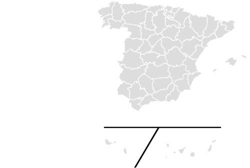 Color Blank Map of SPAIN with Statistics
