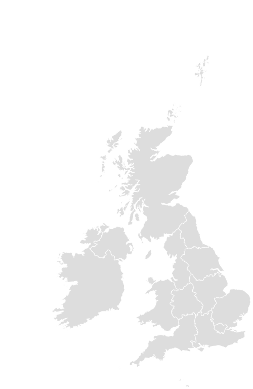 Color Blank Map of UNITEDKINGDOM with Statistics