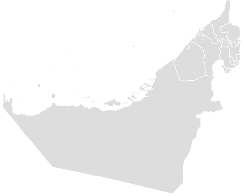 Color Blank Map of UNITED_ARAB_EMIRATES with Statistics