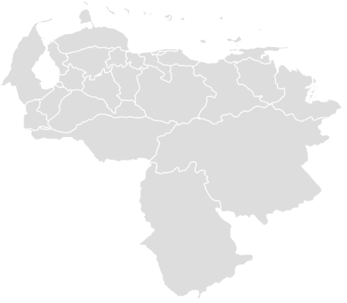 Color Blank Map of VENEZUELA with Statistics